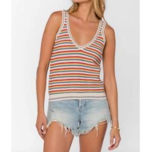 NEW VELVET HEART women's nadia rainbow sweater tank top in multi